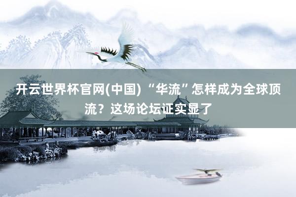开云世界杯官网(中国) “华流”怎样成为全球顶流？这场论坛证实显了