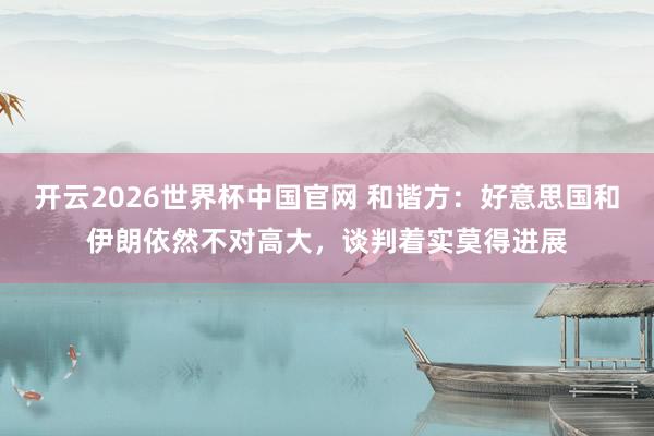 开云2026世界杯中国官网 和谐方：好意思国和伊朗依然不对高大，谈判着实莫得进展