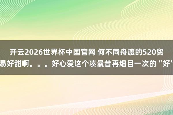 开云2026世界杯中国官网 何不同舟渡的520贸易好甜啊。。。好心爱这个凑曩昔再细目一次的“好”