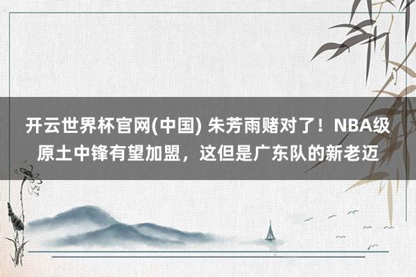开云世界杯官网(中国) 朱芳雨赌对了！NBA级原土中锋有望加盟，这但是广东队的新老迈