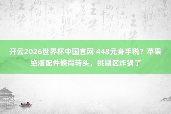 开云2026世界杯中国官网 448元身手税？苹果绝版配件倏得转头，挑剔区炸锅了