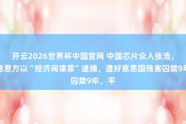 开云2026世界杯中国官网 中国芯片众人张浩,被好意思方以“经济间谍罪”逮捕,遭好意思国残害囚禁9年,平