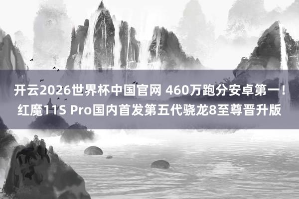 开云2026世界杯中国官网 460万跑分安卓第一！红魔11S Pro国内首发第五代骁龙8至尊晋升版