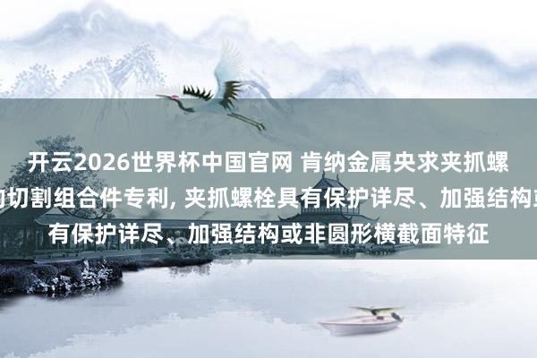 开云2026世界杯中国官网 肯纳金属央求夹抓螺栓及具有夹抓螺栓的切割组合件专利, 夹抓螺栓具有保护详尽、加强结构或非圆形横截面特征