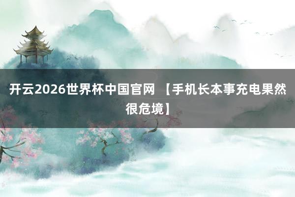 开云2026世界杯中国官网 【手机长本事充电果然很危境】