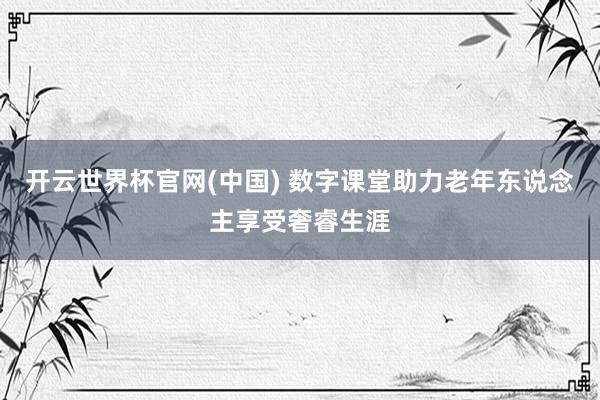 开云世界杯官网(中国) 数字课堂助力老年东说念主享受奢睿生涯