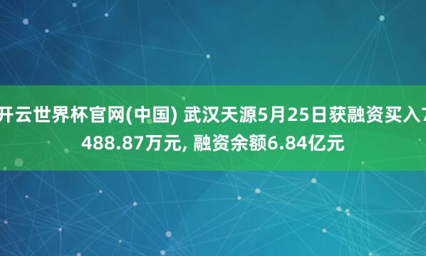 开云世界杯官网(中国) 武汉天源5月25日获融资买入7488.87万元, 融资余额6.84亿元