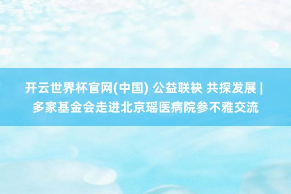 开云世界杯官网(中国) 公益联袂 共探发展 | 多家基金会走进北京瑶医病院参不雅交流
