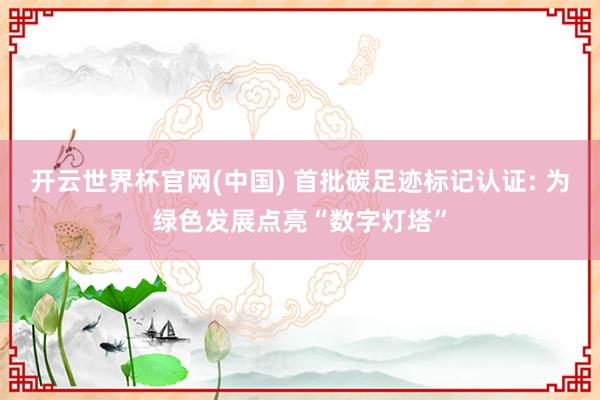 开云世界杯官网(中国) 首批碳足迹标记认证: 为绿色发展点亮“数字灯塔”