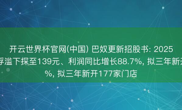 开云世界杯官网(中国) 巴奴更新招股书: 2025年东谈主均浮滥下探至139元、利润同比增长88.7%, 拟三年新开177家门店
